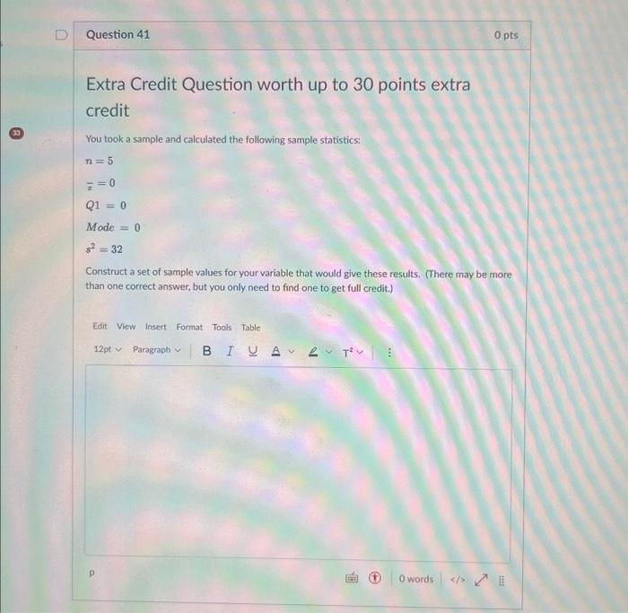 Solved Extra Credit Question worth up to 30 points extra | Chegg.com