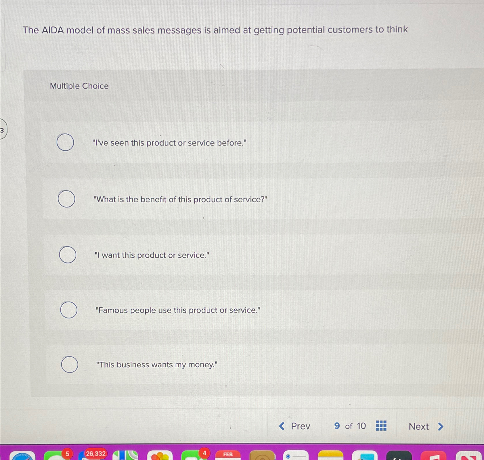 Solved The AIDA model of mass sales messages is aimed at | Chegg.com