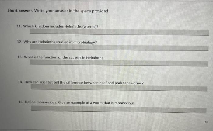 Solved Short answer. Write your answer in the space | Chegg.com