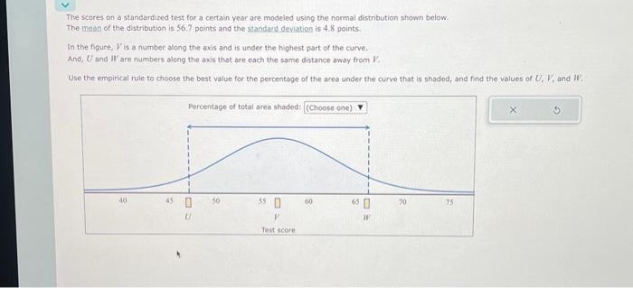 Solved The scores on a standardized test for a certain year | Chegg.com