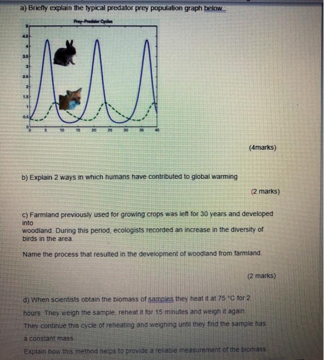 Solved a) Briefly explain the typical predator prey | Chegg.com