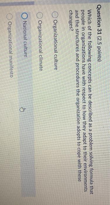 Solved Question 31 (2.5 points) Which of the following | Chegg.com