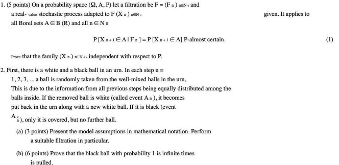 Solved given. It applies to 1. (5 points) On a probability | Chegg.com