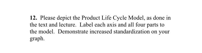 Solved 12 Please Depict The Product Life Cycle Model As 1219