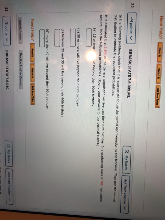 Solved Need Help? Read It Watch It Talk to a Tutor 22. |-/4 | Chegg.com