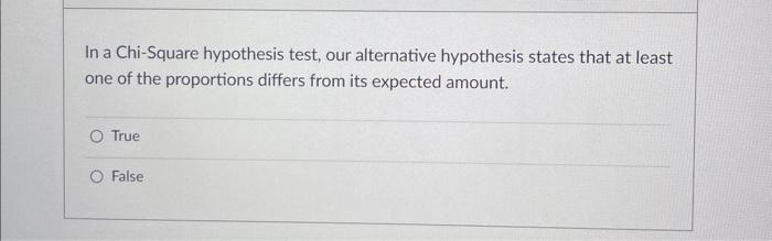 what is the alternative hypothesis for a chi square test