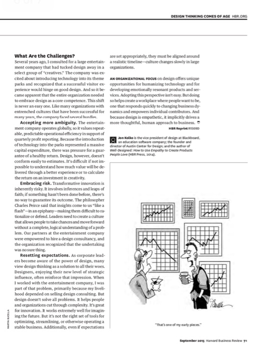 Solved SPOTLIGHT ON THE EVOLUTION OF DESIGN THINKING There's | Chegg.com