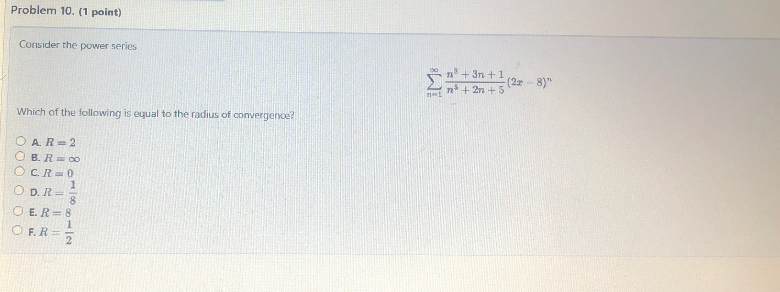 Solved Problem 10. (1 ﻿point)Consider the power | Chegg.com