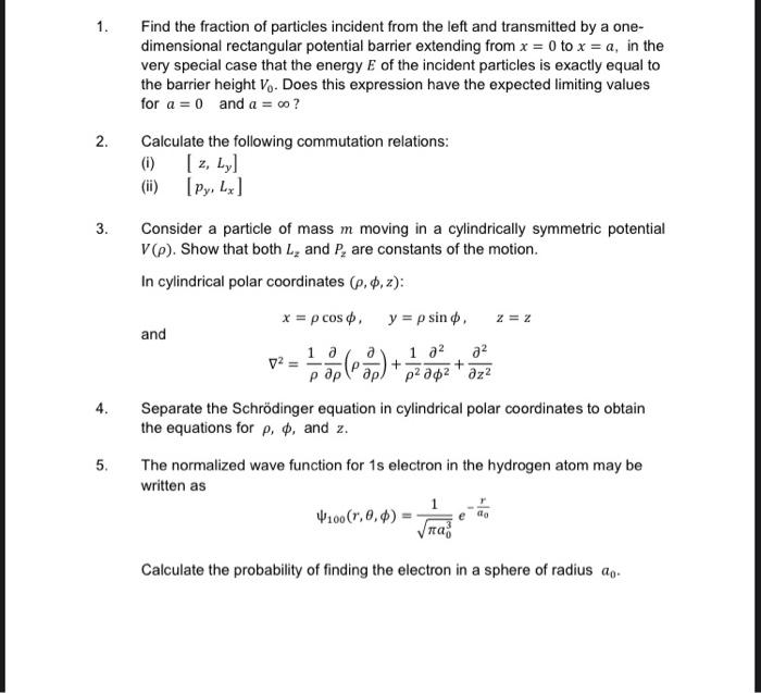 Solved Calculate The Following Commutation Relations: (1) | Chegg.com