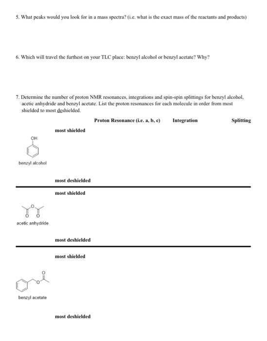 esterification experiment questions and answers