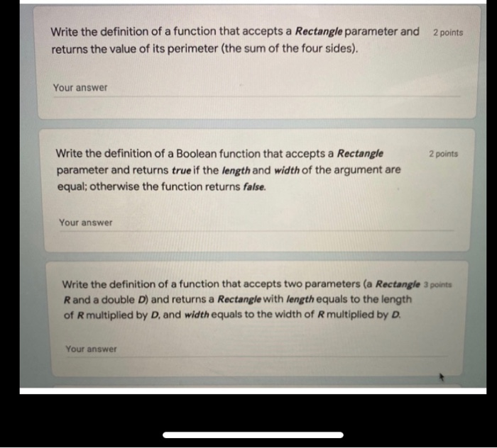 Solved Write the definition of a function that accepts a | Chegg.com
