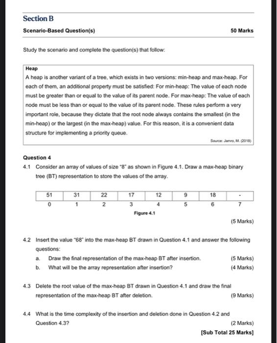 Solved Section B Scenario-Based Question(s) 50 Marks Study | Chegg.com