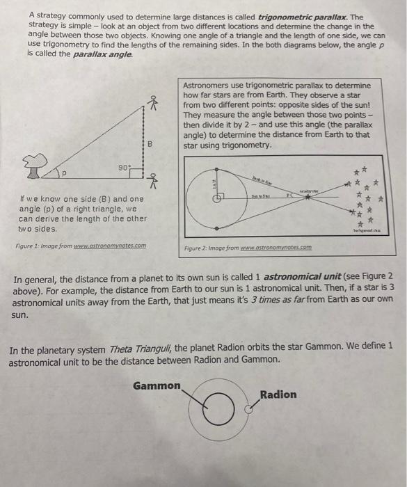 Solved A strategy commonly used to determine large distances