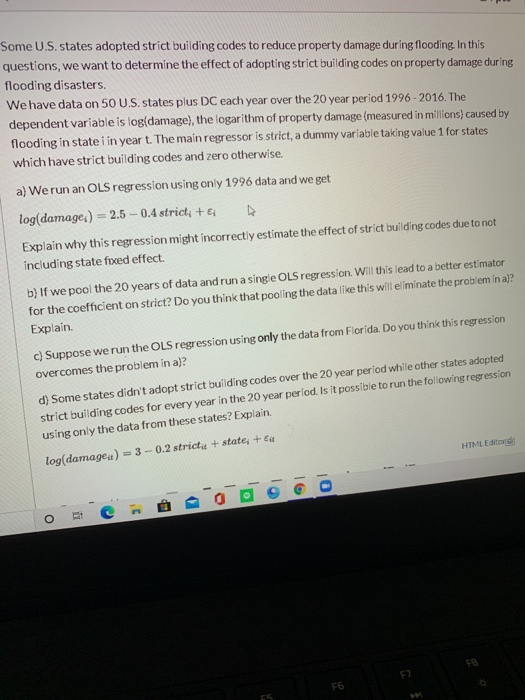 Solved Some U.S. states adopted strict building codes to | Chegg.com
