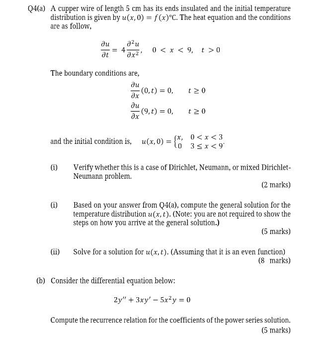 Solved Q4(a) A cupper wire of length 5 cm has its ends | Chegg.com