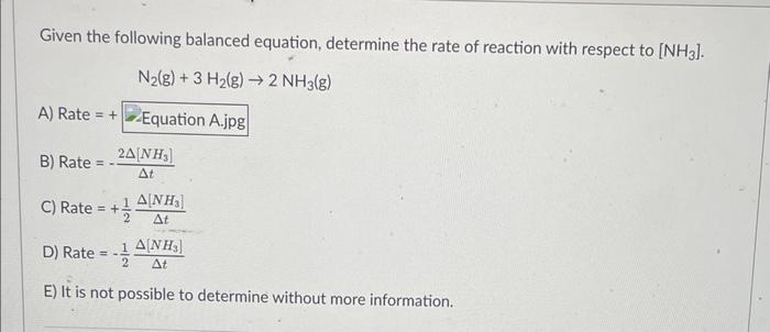 [solved] Given The Following Balanced Equation Determine