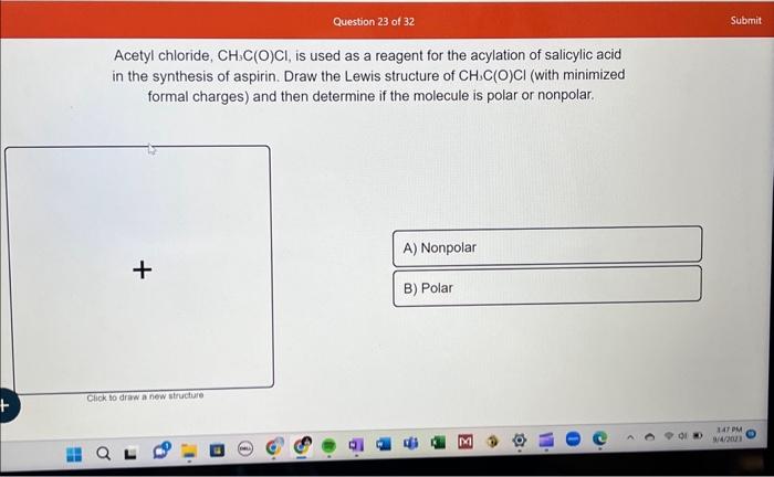 Solved Acetyl chloride, CH3C(O)Cl, is used as a reagent for | Chegg.com
