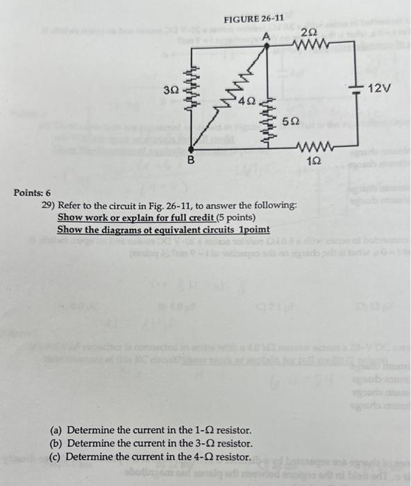 Solved FIGURE 26-11 oints: 6 29) Refer to the circuit in | Chegg.com