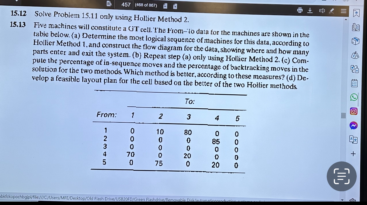 Solved 15.13 ﻿Five Machines Will Constitute A GT Cell. The | Chegg.com