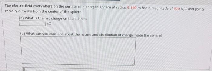 Solved The electric field everywhere on the surface of a | Chegg.com