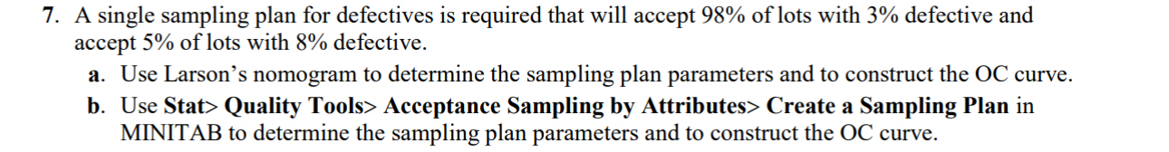 Solved A single sampling plan for defectives is required | Chegg.com