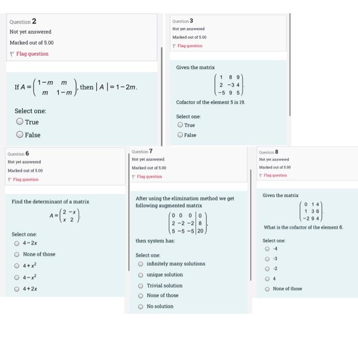 Solved Question 2 Not yet answered Marked out of 5.00 P Flag | Chegg.com