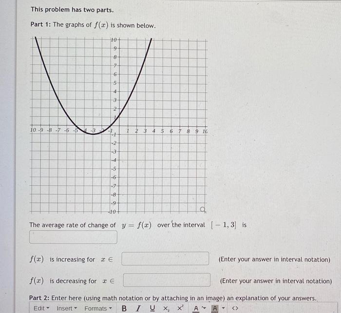 Solved This problem has two parts. Part 1: The graphs of | Chegg.com