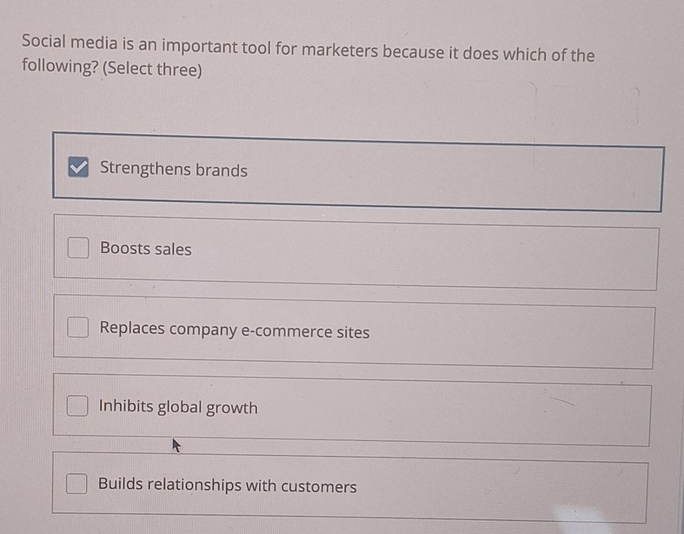 Solved Social media is an important tool for marketers | Chegg.com