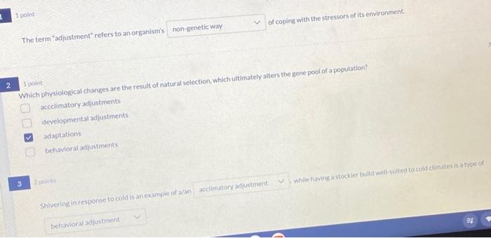 Solved 1 point of coping with the stressors of its | Chegg.com