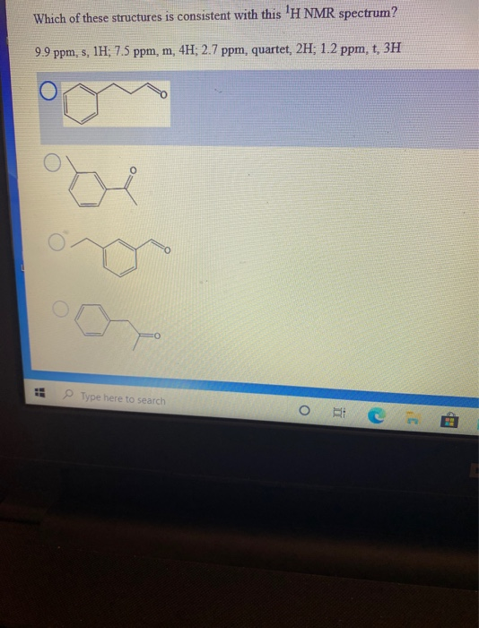 Solved Which of these structures is consistent with this 'H | Chegg.com