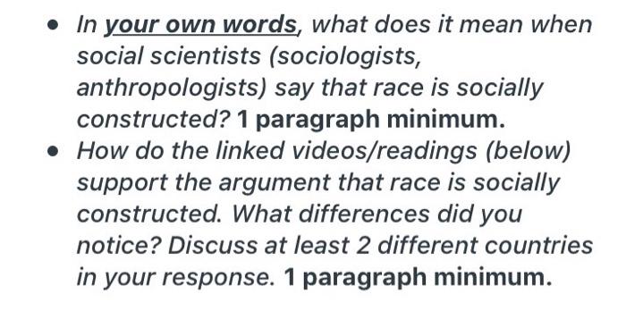 In Your Own Words What Does It Mean When Social Chegg Com