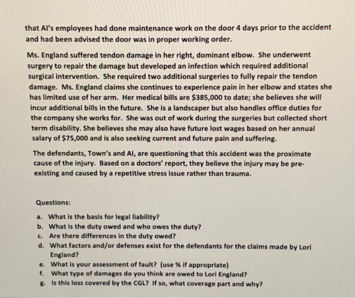 Solved Read The Following Case And Answer The Questions | Chegg.com