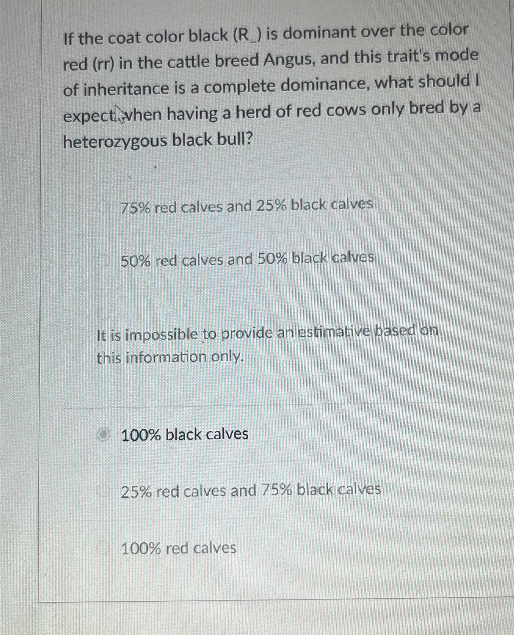 Solved If the coat color black ( | Chegg.com