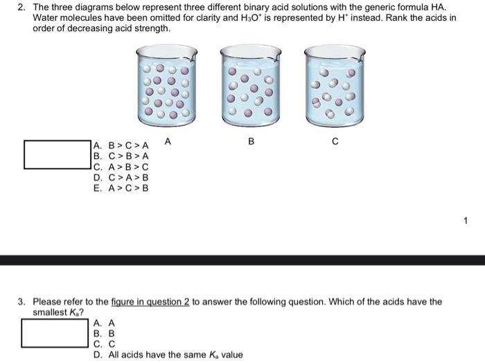 Solved 2. The three diagrams below represent three different | Chegg.com