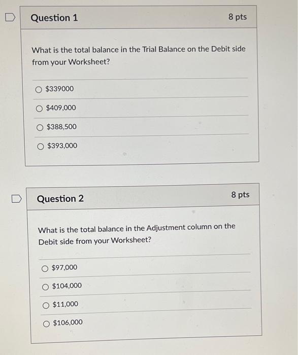 What is the total balance in the Trial Balance on the | Chegg.com