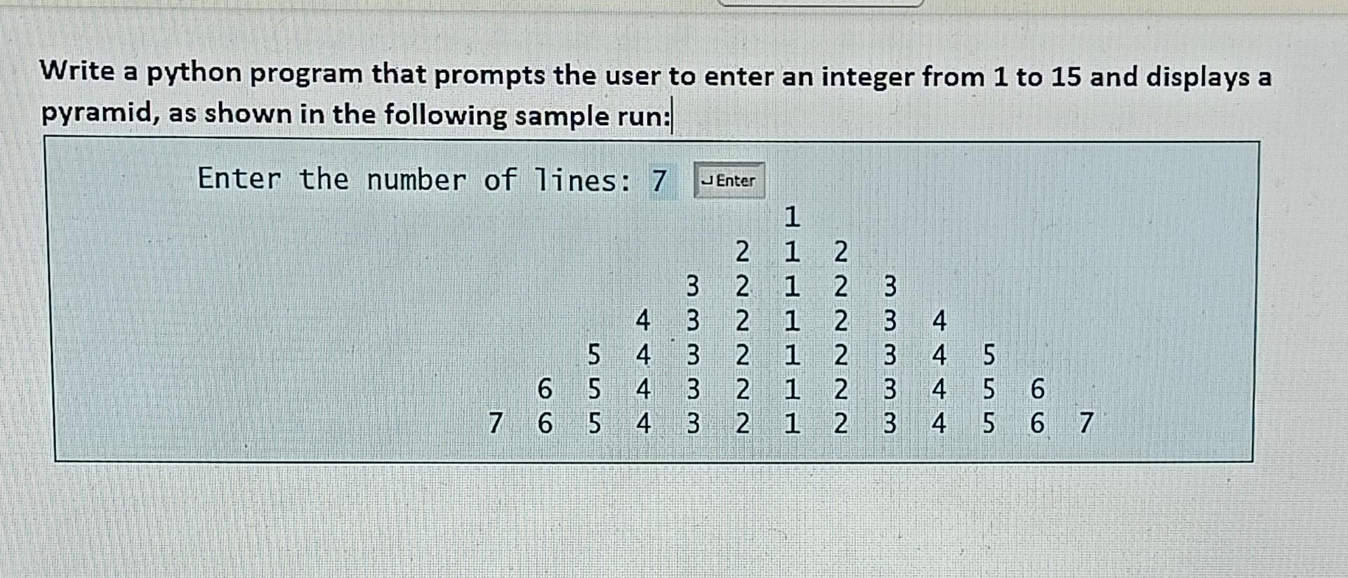 Solved Write a python program that prompts the user to enter | Chegg.com