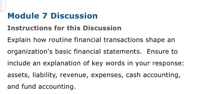 Solved Module 7 Discussion Instructions for this Discussion | Chegg.com