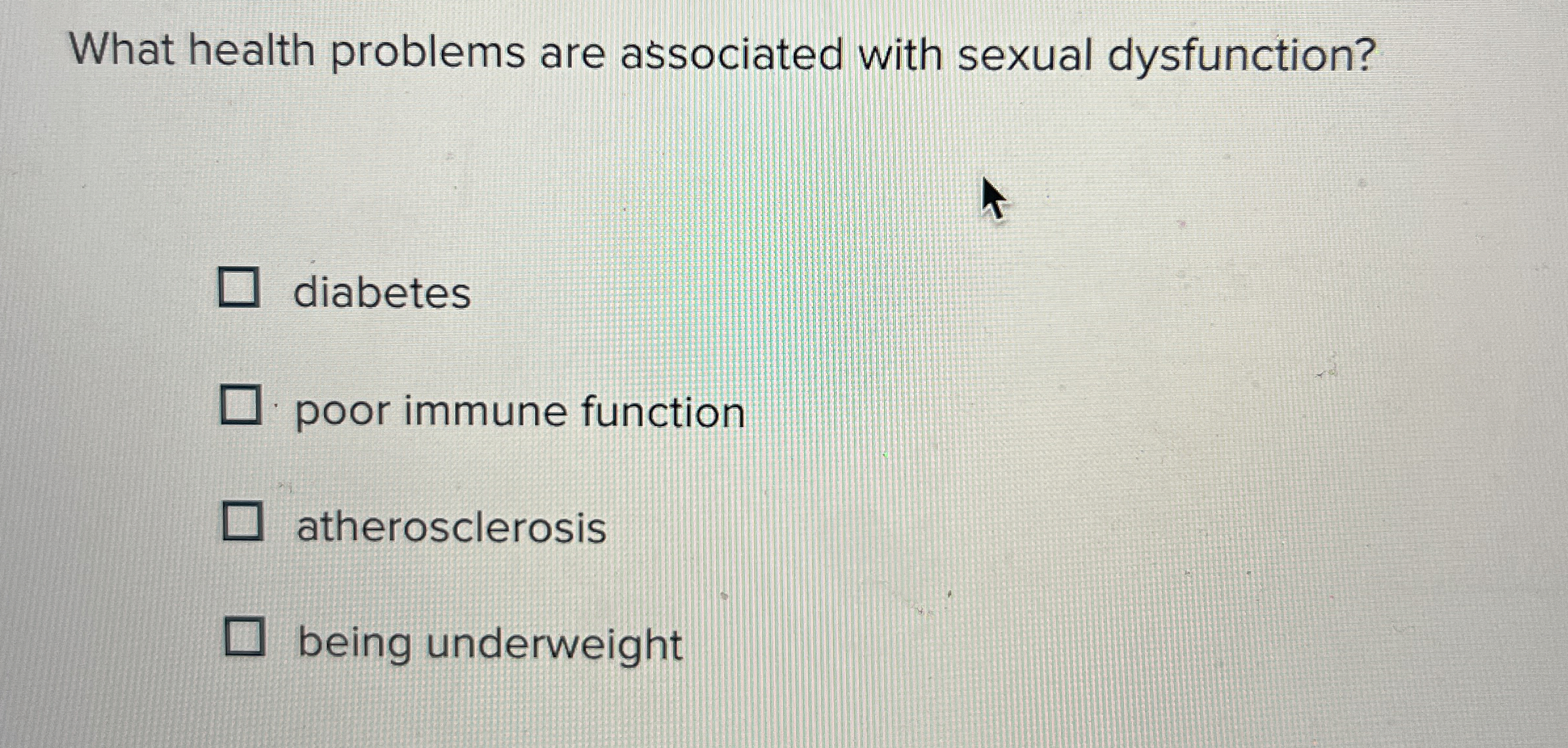 What health problems are associated with sexual | Chegg.com