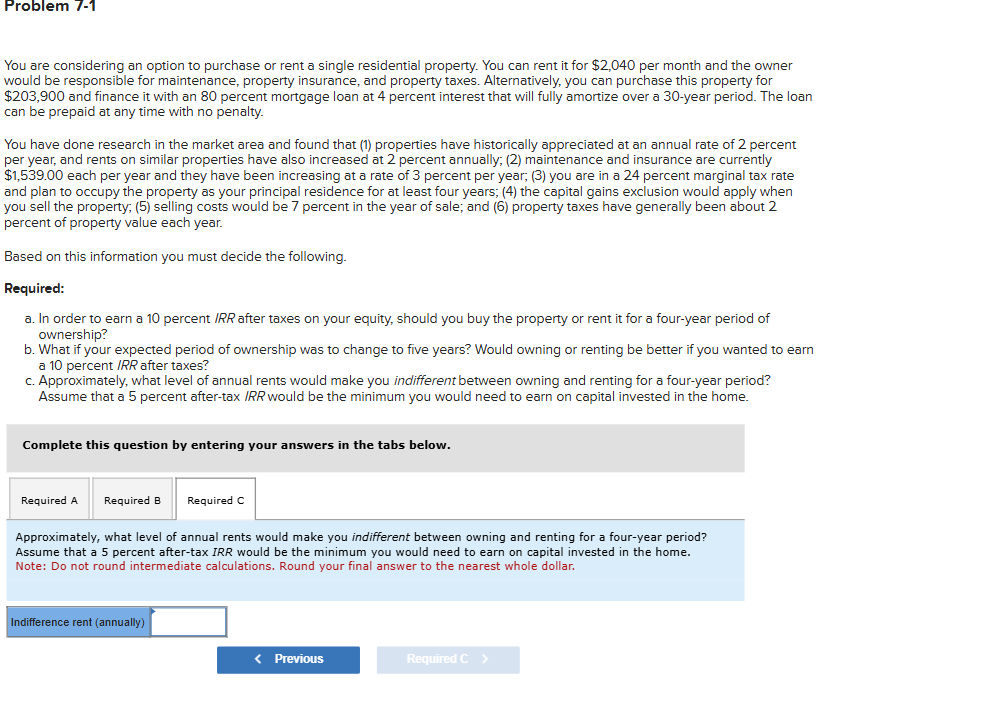 Problem 7-1 ﻿You are considering an option to | Chegg.com
