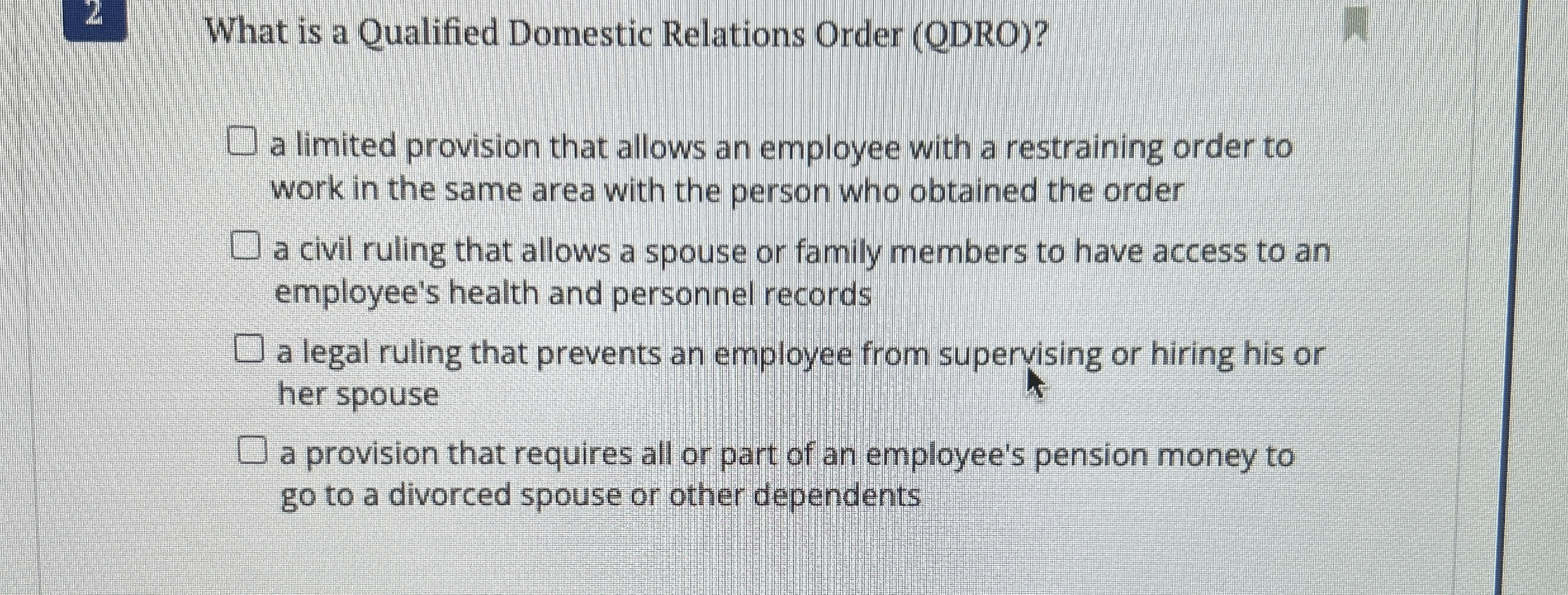 Solved What is a Qualified Domestic Relations Order (QDRO)?a | Chegg.com