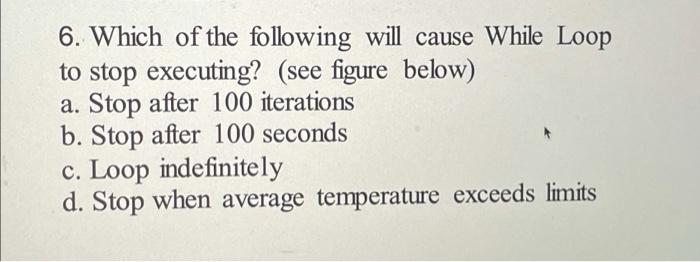 Solved 6. Which of the following will cause While Loop to | Chegg.com