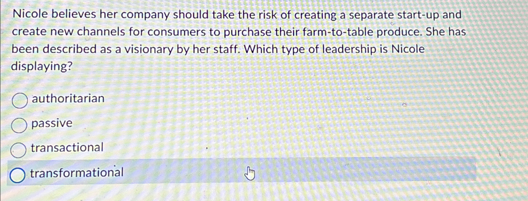 Solved Nicole believes her company should take the risk of | Chegg.com