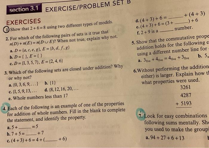 Solved Section 3.1 EXERCISE/PROBLEM SET B EXERCISES (1) Show | Chegg.com