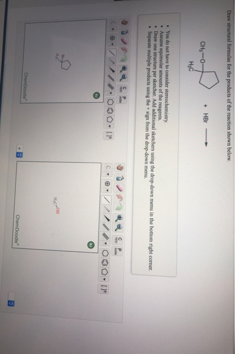 Solved Draw Structural Formulas For The Products Of The | Chegg.com