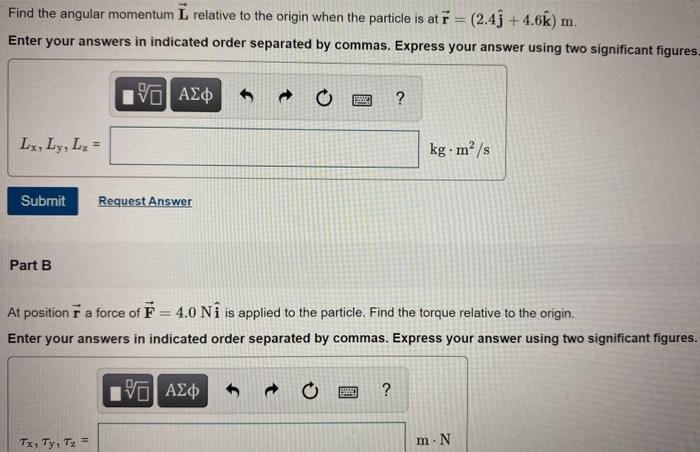 Solved A Particle Of Mass 1 30 Kg Is Moving With Velocity Chegg Com