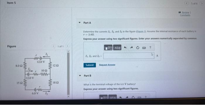 Solved Determine the currents I1,I2 and I3 in the figure | Chegg.com