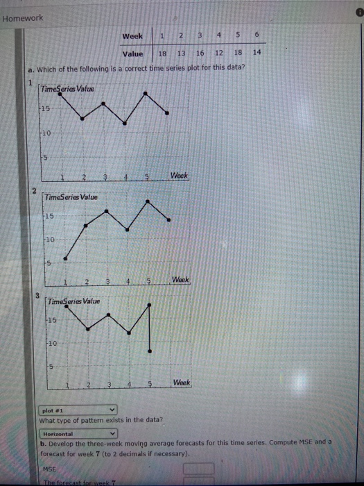 Solved Week 1 2 3 4 5 6 Value 18 13 16 12 18 14 a. Which of | Chegg.com