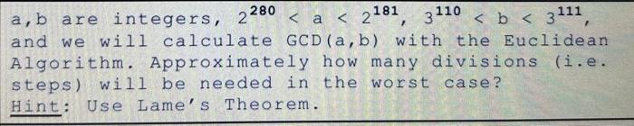 Solved A,b Are Integers, 2280 | Chegg.com