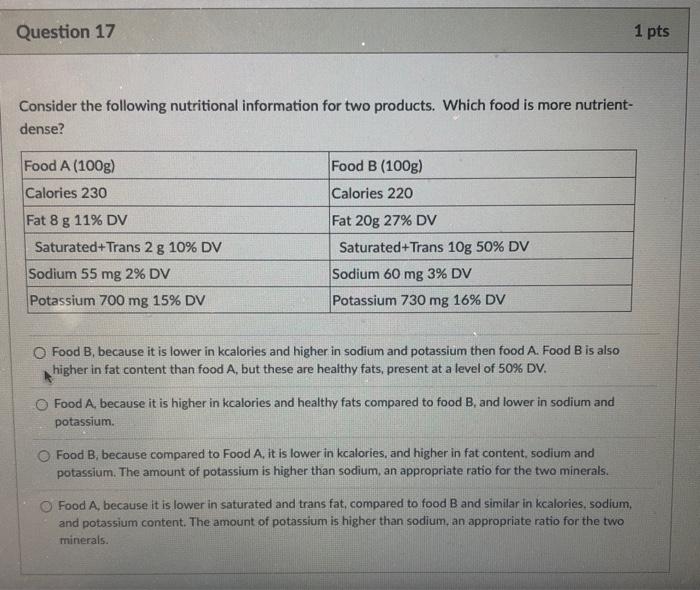 Solved D Question 9 1 pts The table below shows the results | Chegg.com