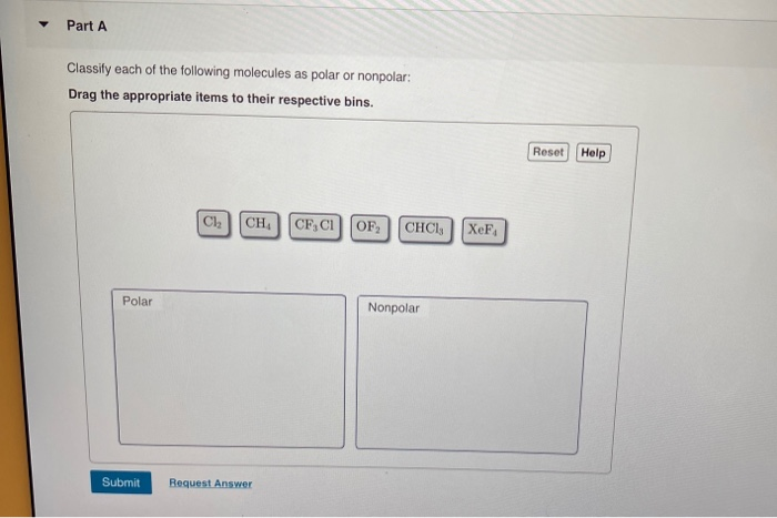 Solved Part A Classify Each Of The Following Molecules As | Chegg.com